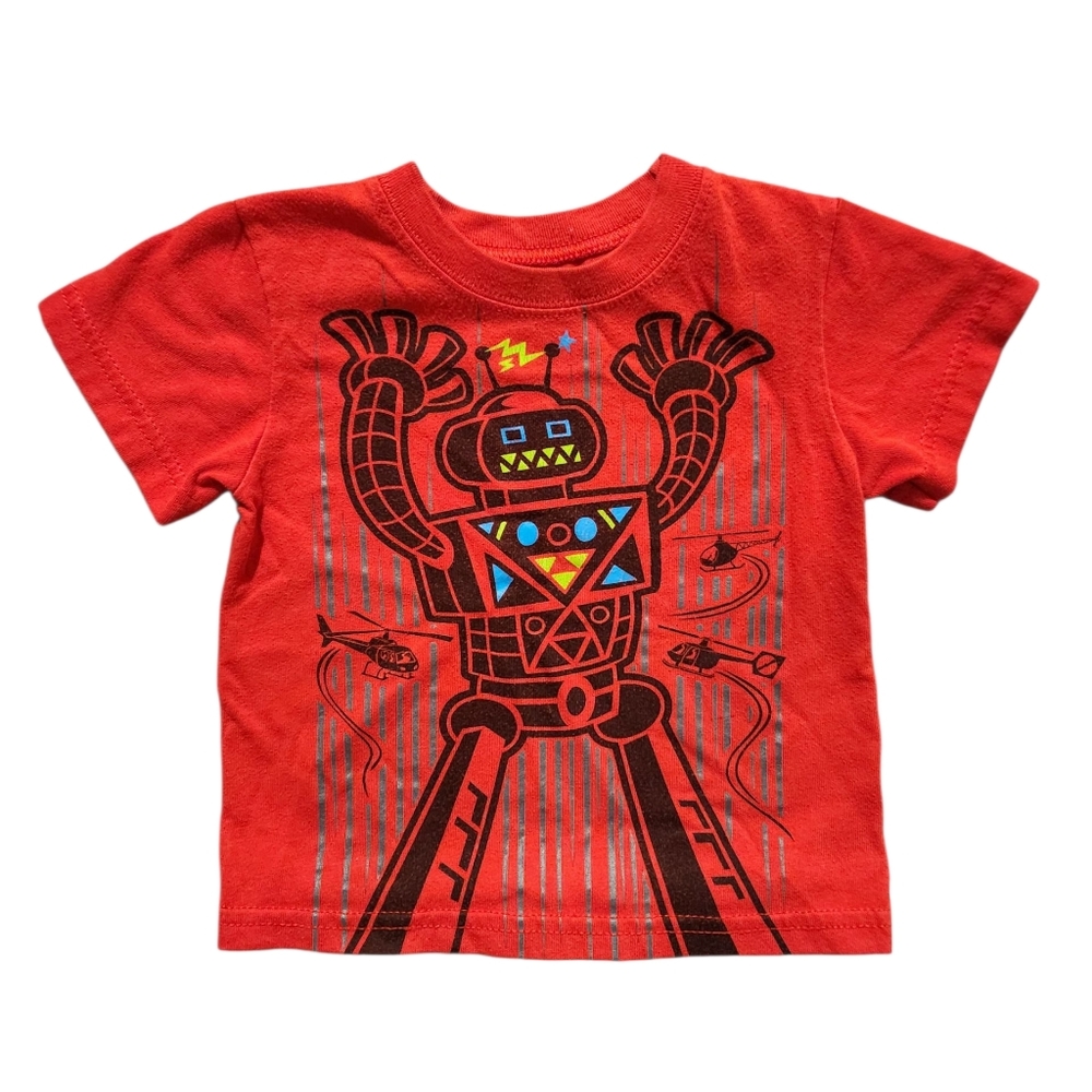 Garanimals Fun Red Robot Graphic Baby Little Boys Short-Sleeve Kids T-Shirt‎